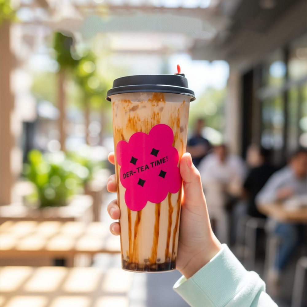 Thai Tea Latte at Der Tea Yogurt, Café in Rancho Cucamonga